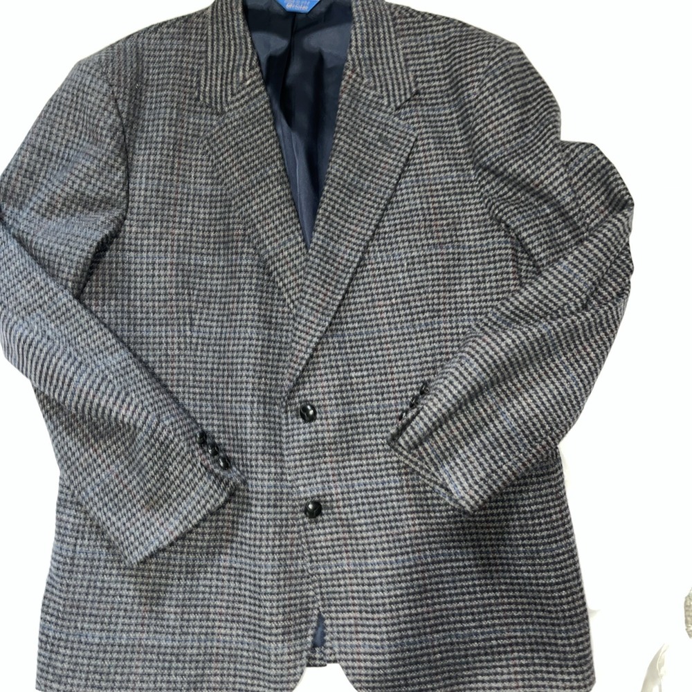 Pendleton Gray Blue 100% Wool Blazer Sport Coat Jacket Sz Tweed 48 R - Picture 1 of 8